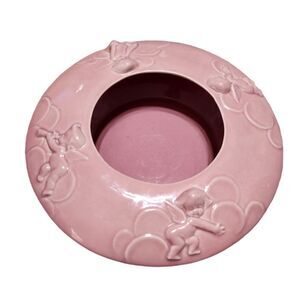 Disney 1940 Fantasia Vernon Kilns #125 Cherub Console Vase Bowl Pink Pottery